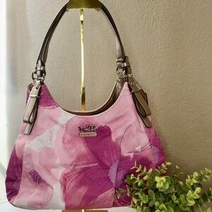 Coach Pink and Purple Floral Shoulder Bag